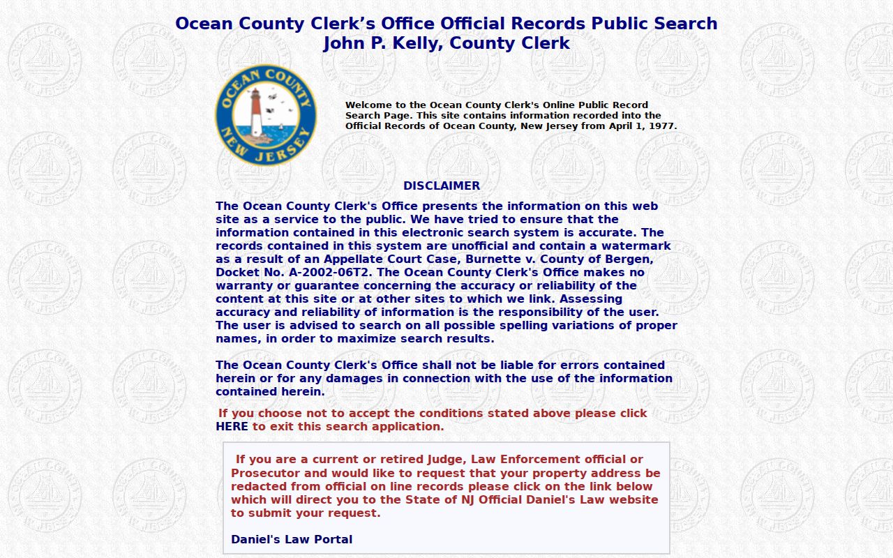 Manchester previous residents deed-chain search in Ocean County SearchNG